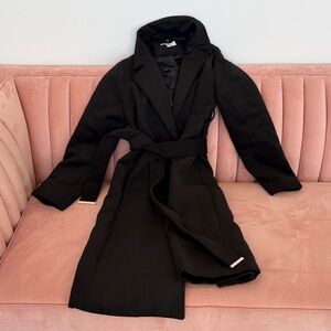 Ivy City Co Black Belted Trench Coat